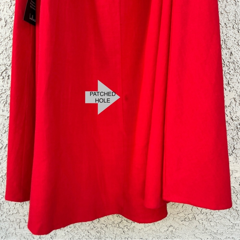 NWT Lulu’s Sunny Energy Red Lace-Up Midi Dress with Pockets Small Vacation Chic - Picture 12 of 14